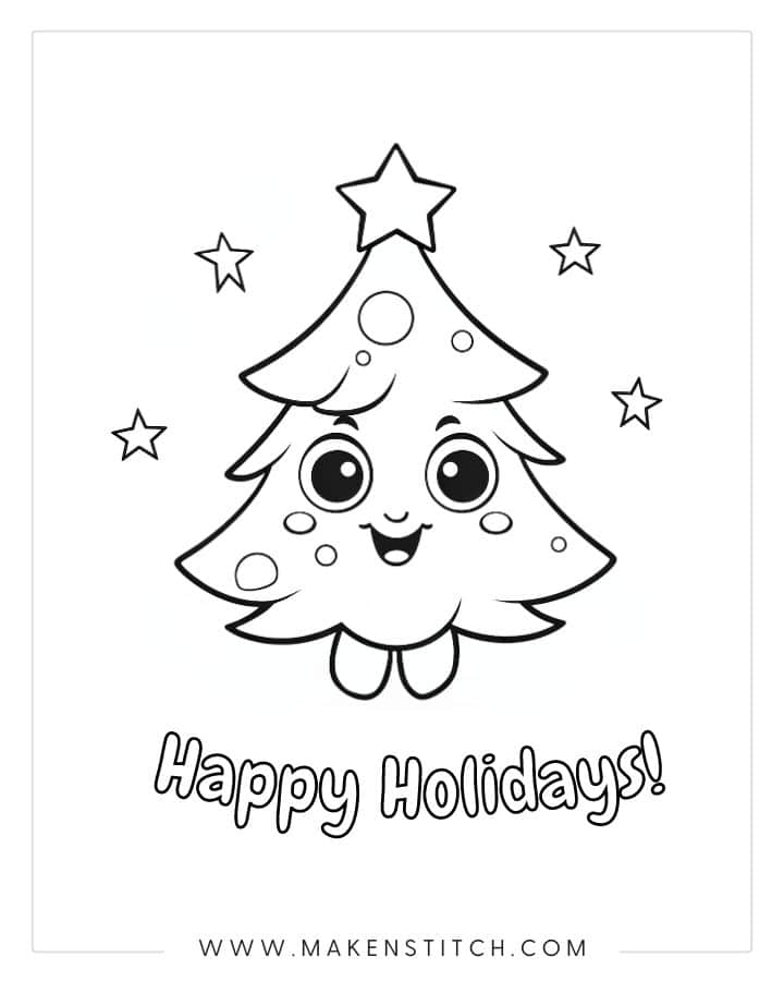 Simple Christmas Tree Printable for Preschoolers
